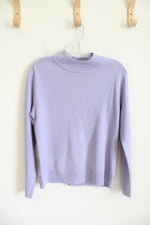 Sag Harbor Lavender Mock Neck Sweater | L Petite
