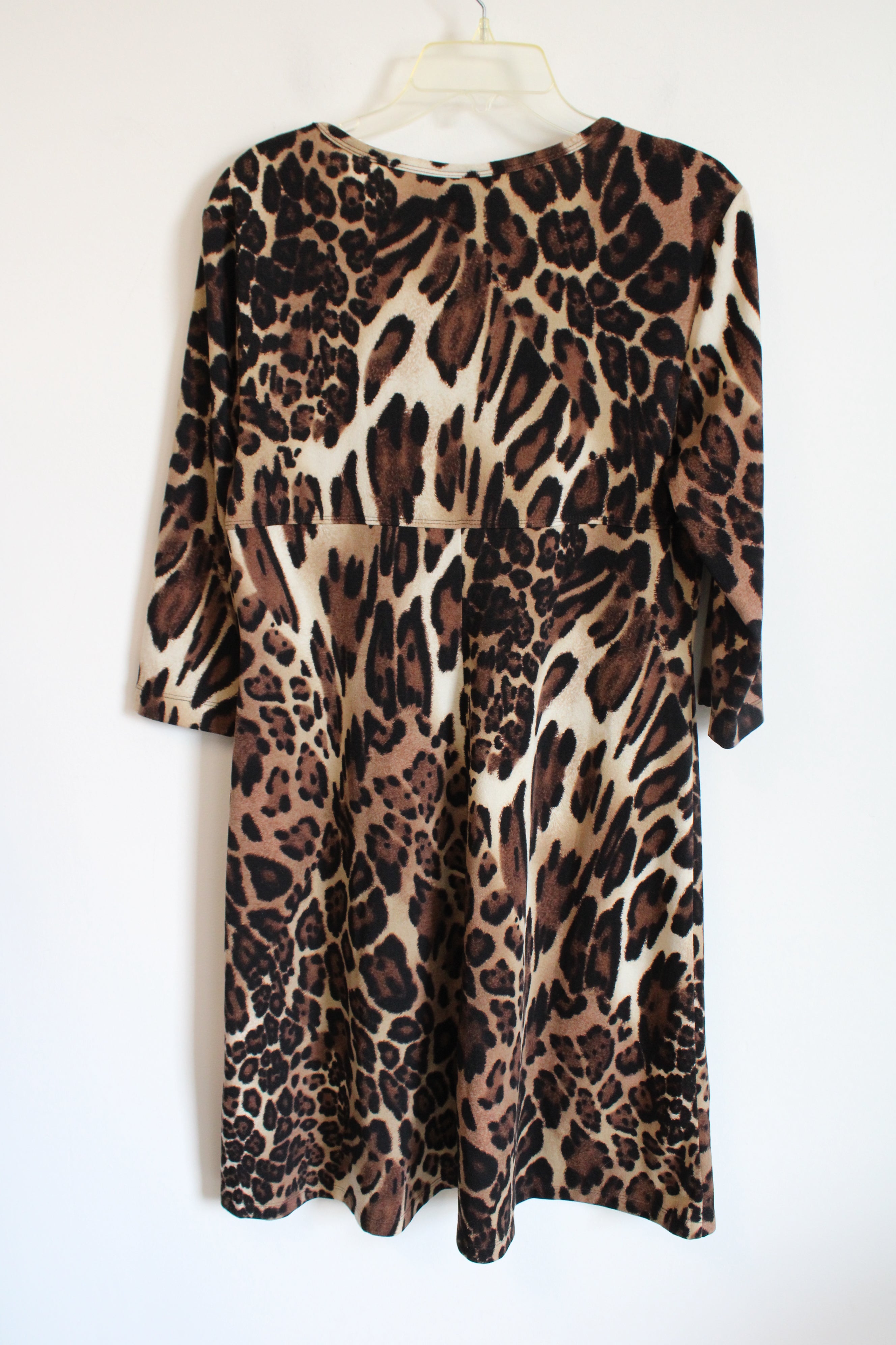 Roz & Ali Leopard Print Scoopneck Dress | 12