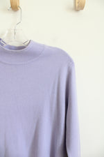 Sag Harbor Lavender Mock Neck Sweater | L Petite