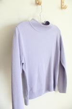 Sag Harbor Lavender Mock Neck Sweater | L Petite