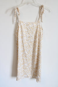 Love To Be Spoiled Tan Daisy Print Satin Slip Dress | S