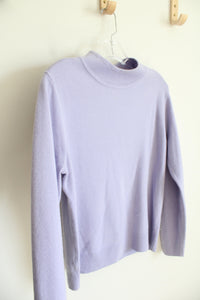 Sag Harbor Lavender Mock Neck Sweater | L Petite