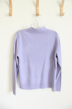 Sag Harbor Lavender Mock Neck Sweater | L Petite