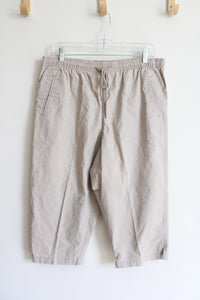 Hasting & Smith Khaki Elastic Waist Capri Pants | L Petite