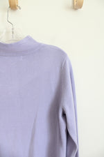 Sag Harbor Lavender Mock Neck Sweater | L Petite