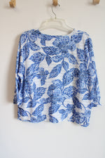 NEW Alfred Dunner Blue White Floral Top | XL Petite