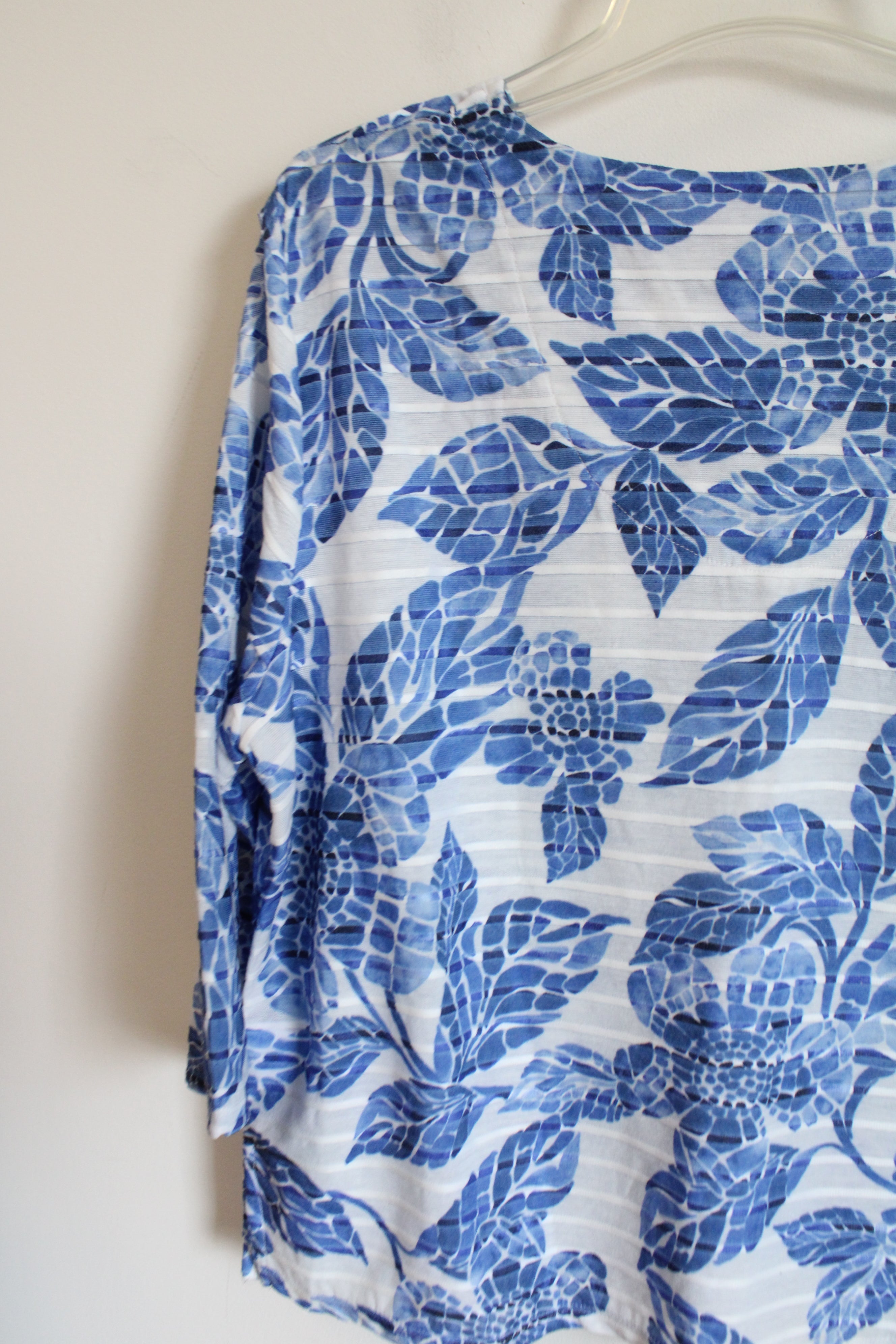 NEW Alfred Dunner Blue White Floral Top | XL Petite