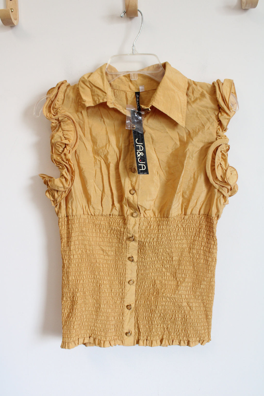 NEW Ja Ja & Co. Yellow Ruffle Top | L