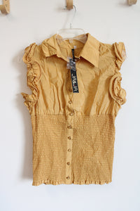 NEW Ja Ja & Co. Yellow Ruffle Top | L