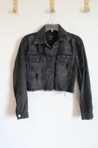 Love Tree Denim Black Crop Jacket | S