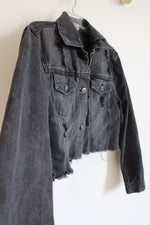 Love Tree Denim Black Crop Jacket | S