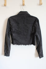 Love Tree Denim Black Crop Jacket | S