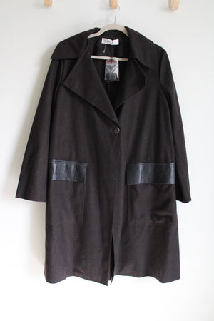 NEW Etienne Aigner Espresso Wool Trench Coat