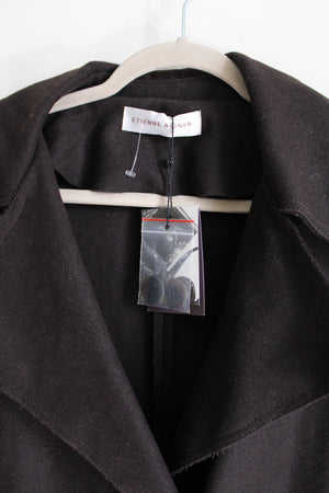 NEW Etienne Aigner Espresso Wool Trench Coat