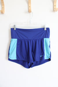 Nike Dri-Fit Blue High Waisted Athletic Shorts | 8