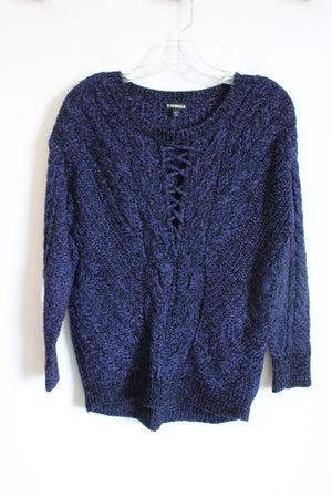 Express Dark Blue Black Knit Sweater | S