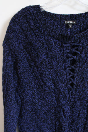 Express Dark Blue Black Knit Sweater | S