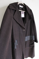 NEW Etienne Aigner Espresso Wool Trench Coat