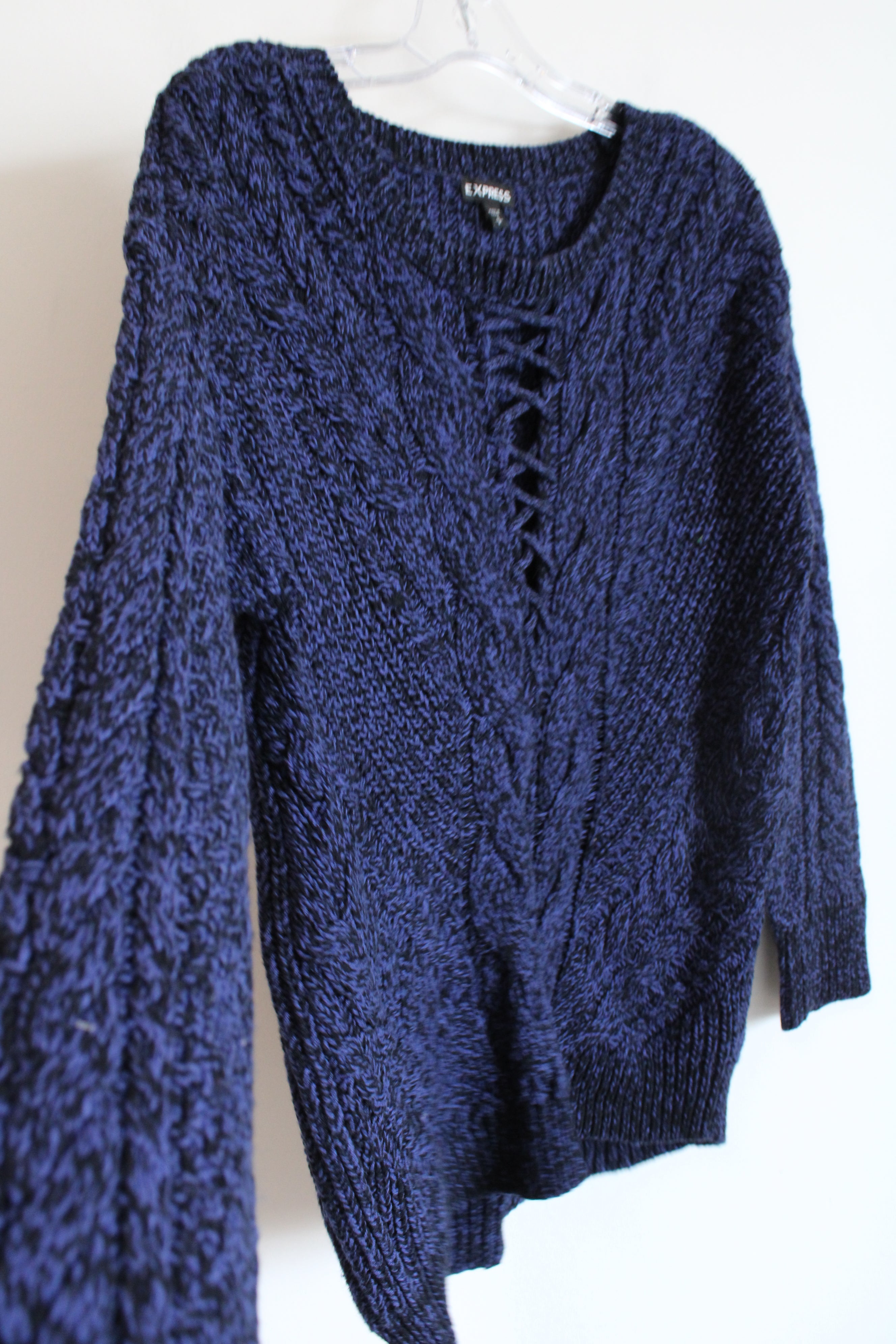 Express Dark Blue Black Knit Sweater | S