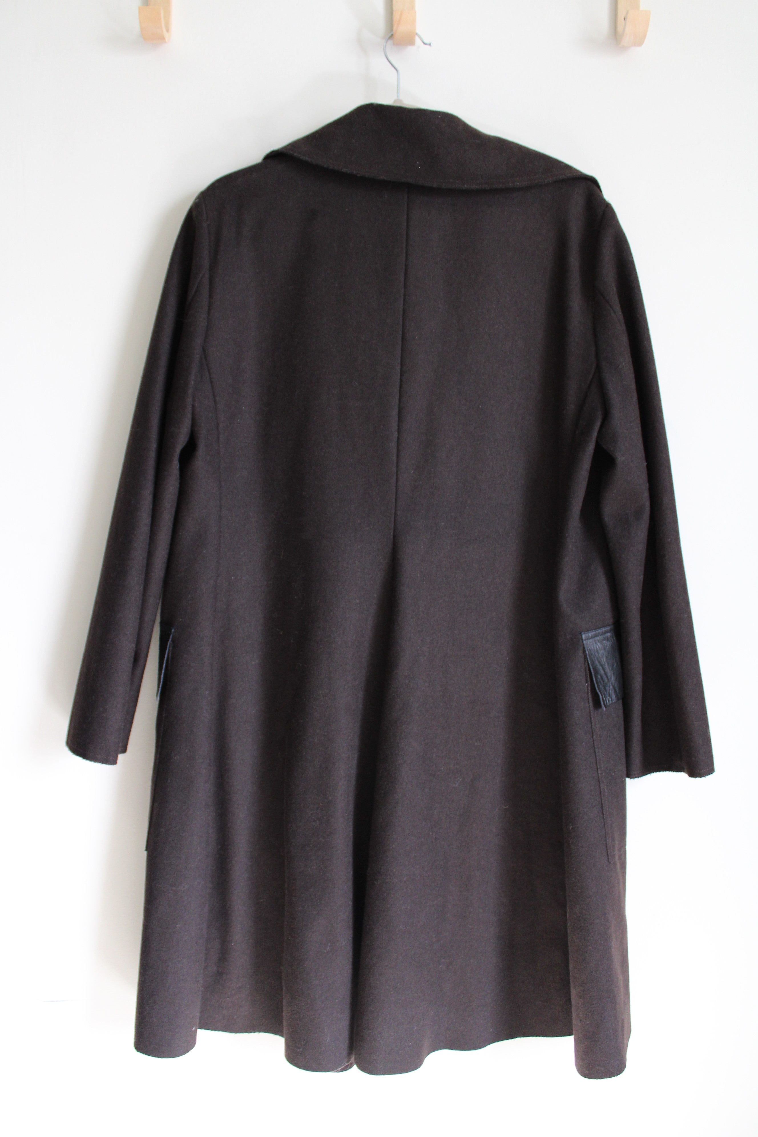 NEW Etienne Aigner Espresso Wool Trench Coat