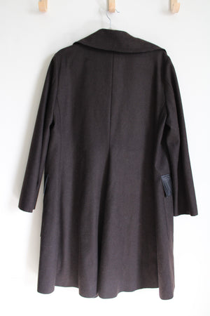 NEW Etienne Aigner Espresso Wool Trench Coat