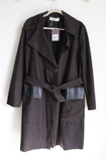 NEW Etienne Aigner Espresso Wool Trench Coat