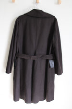 NEW Etienne Aigner Espresso Wool Trench Coat