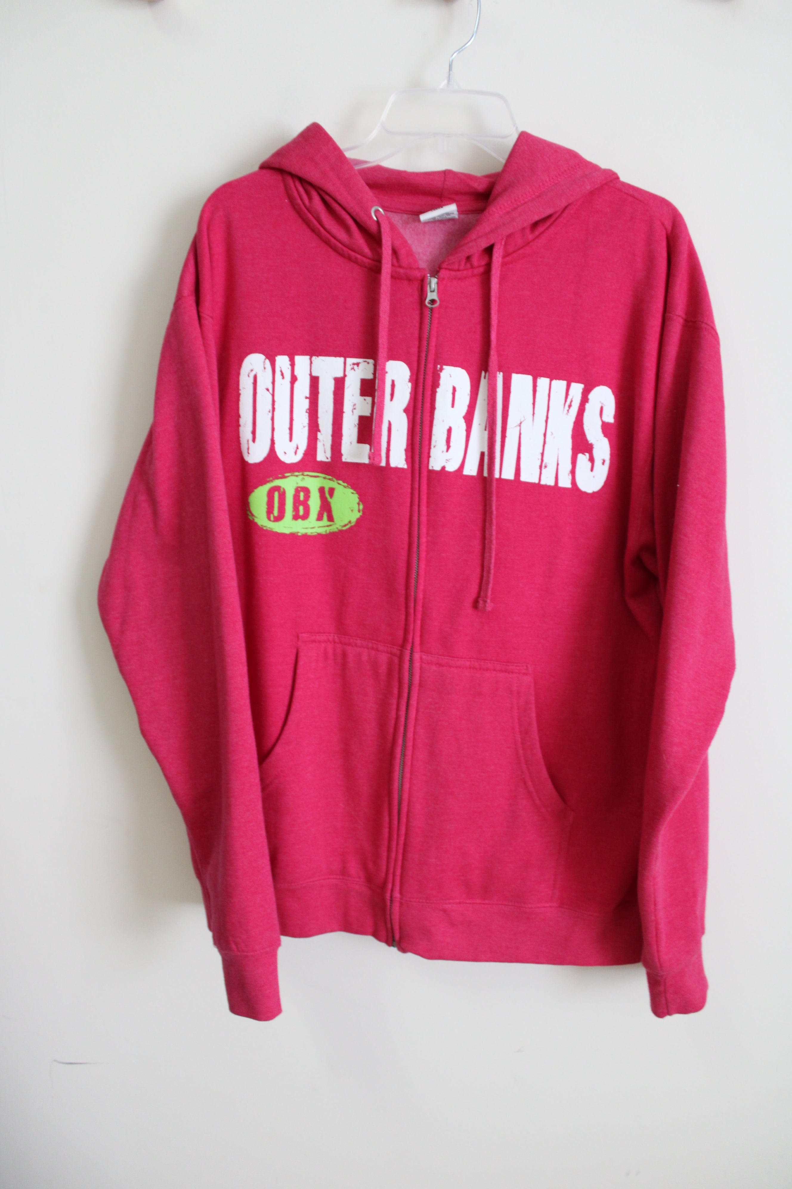 The Rock Outer Banks Pink Hoodie L