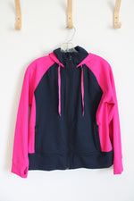 Lands' End Blue & Pink Full Zip Jacket | M Petite