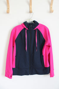 Lands' End Blue & Pink Full Zip Jacket | M Petite