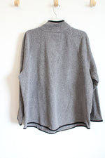 Maurices Quilted Front Gray Fleece Pullover Sweatshirt | 2X