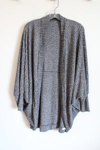 Shein Gray Black Knit Shawl Cardigan | L