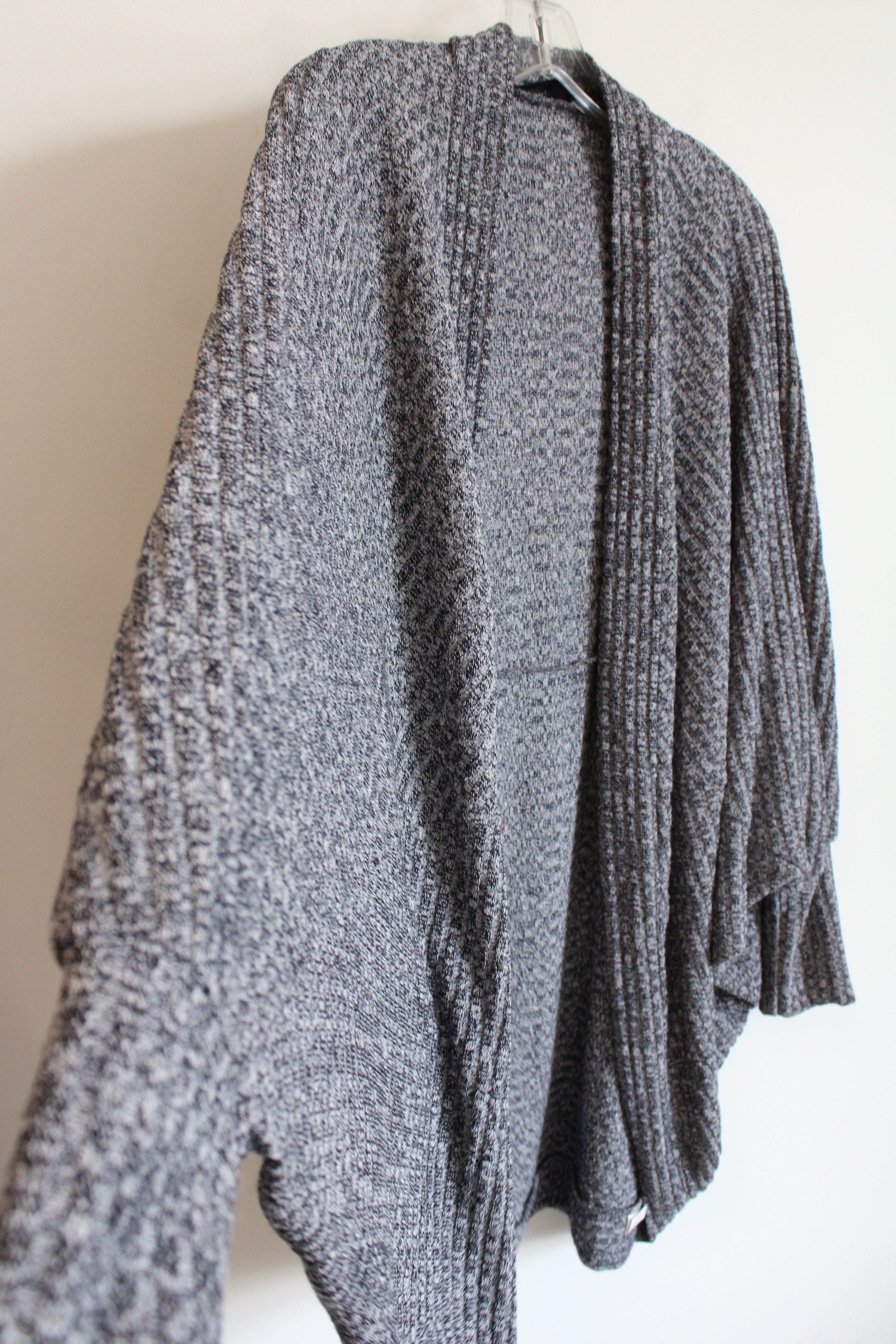 Shein Gray Black Knit Shawl Cardigan | L