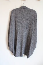 Shein Gray Black Knit Shawl Cardigan | L