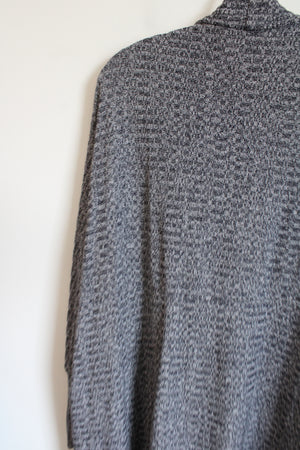 Shein Gray Black Knit Shawl Cardigan | L