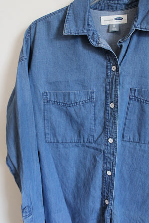 Old Navy Boyfriend Chambray Button Down Shirt | XS