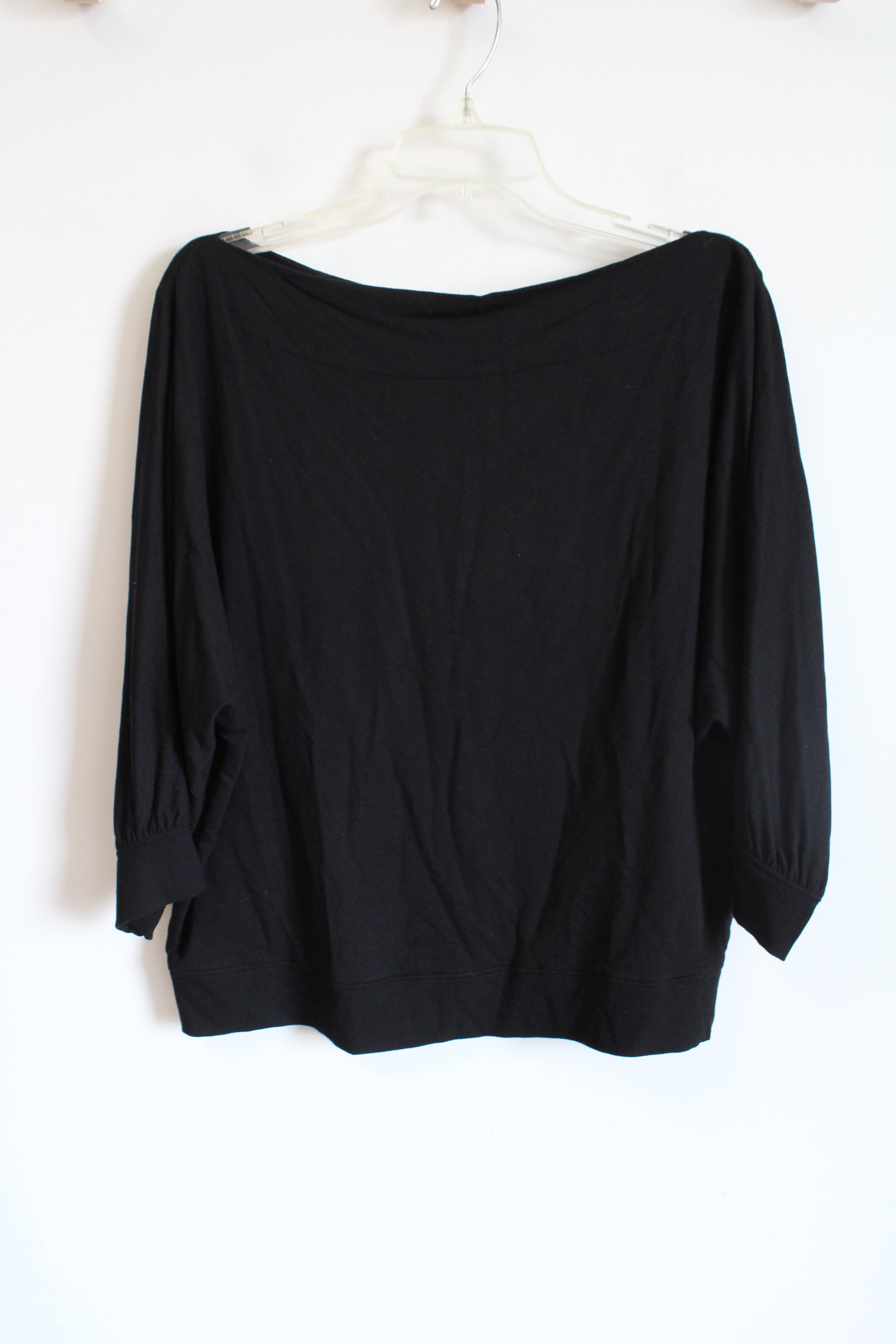 Simply Vera Wang Black Boat Neck Top | L