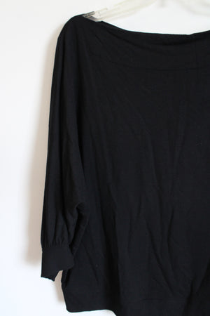 Simply Vera Wang Black Boat Neck Top | L