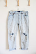 Gap Light Wash Distressed Cuffed Boyfriend Jeans | 6/28