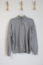 Chaps Gray Quarter Zip Pullover | L