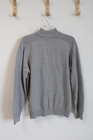 Chaps Gray Quarter Zip Pullover | L