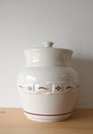 Longaberger Pottery Red Woven Traditions Large Cannister