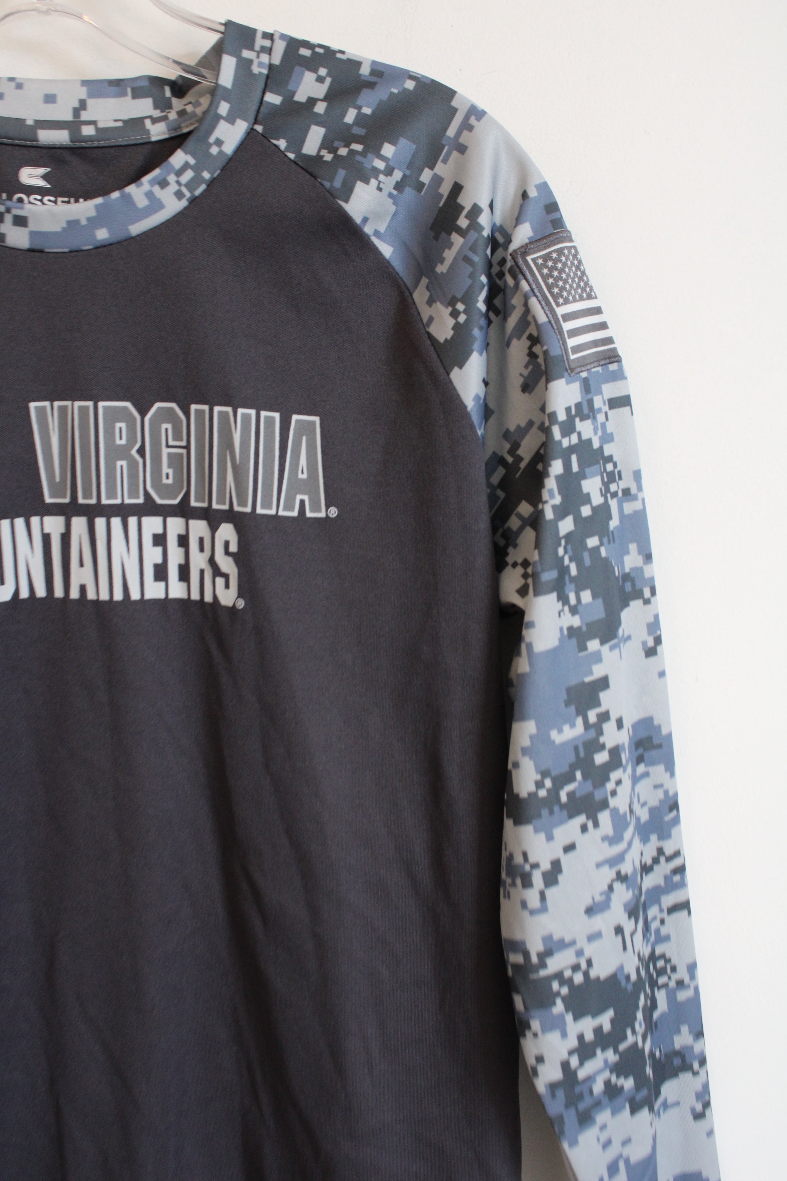 Colosseum West Virginia Mountaineers Pixel Camo Long Sleeved Shirt | Youth L (16/18)