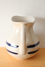 Robinson Ransbottom Blue Striped Large Stoneware Pitcher