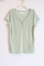 Abercrombie Kids Seafoam Green Waffle Knit Tee | 15/16