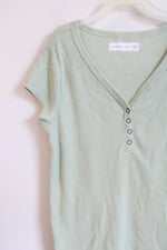 Abercrombie Kids Seafoam Green Waffle Knit Tee | 15/16