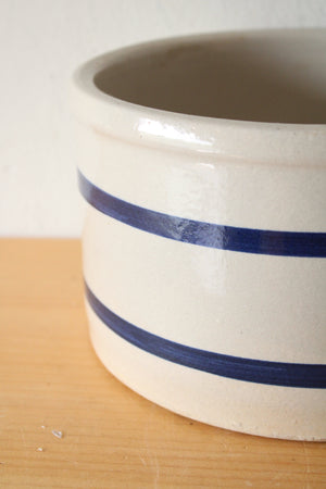 Robinson Ransbottom Blue Striped Large Stoneware Crock