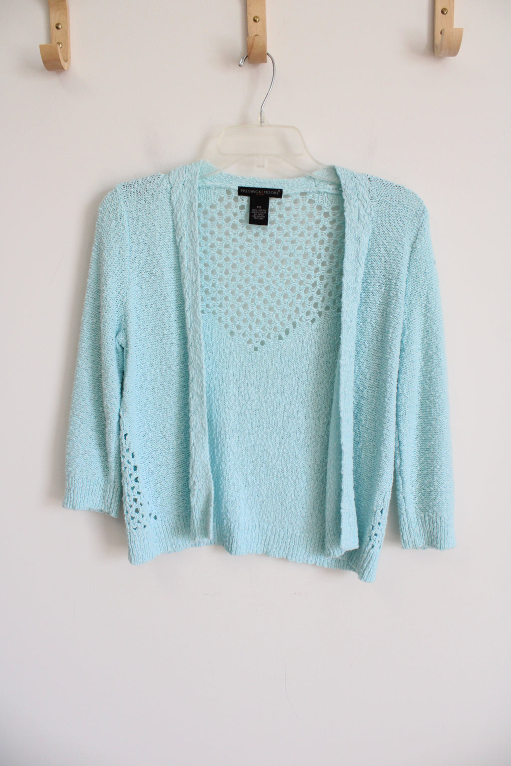 Preswick & Moore Light Blue Textured Cardigan | S Petite