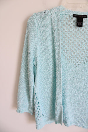 Preswick & Moore Light Blue Textured Cardigan | S Petite