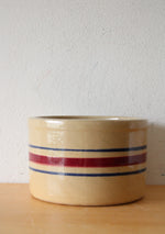 Robinson Ransbottom Vintage Red & Blue Striped Stoneware Bowl